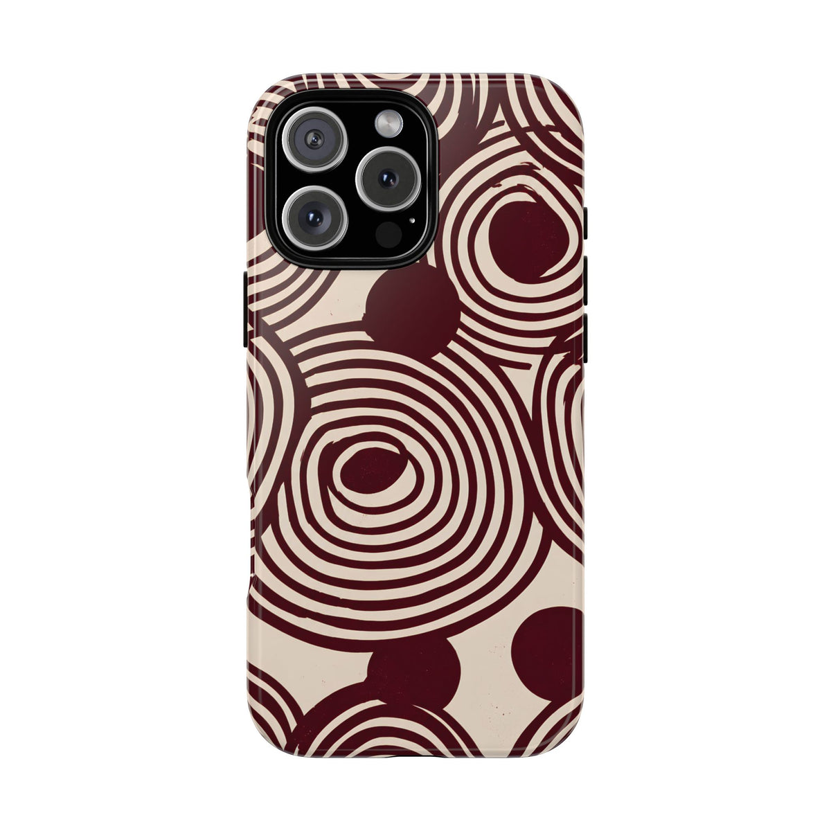 Retrograde | Burgundy Retro Abstract iPhone Case