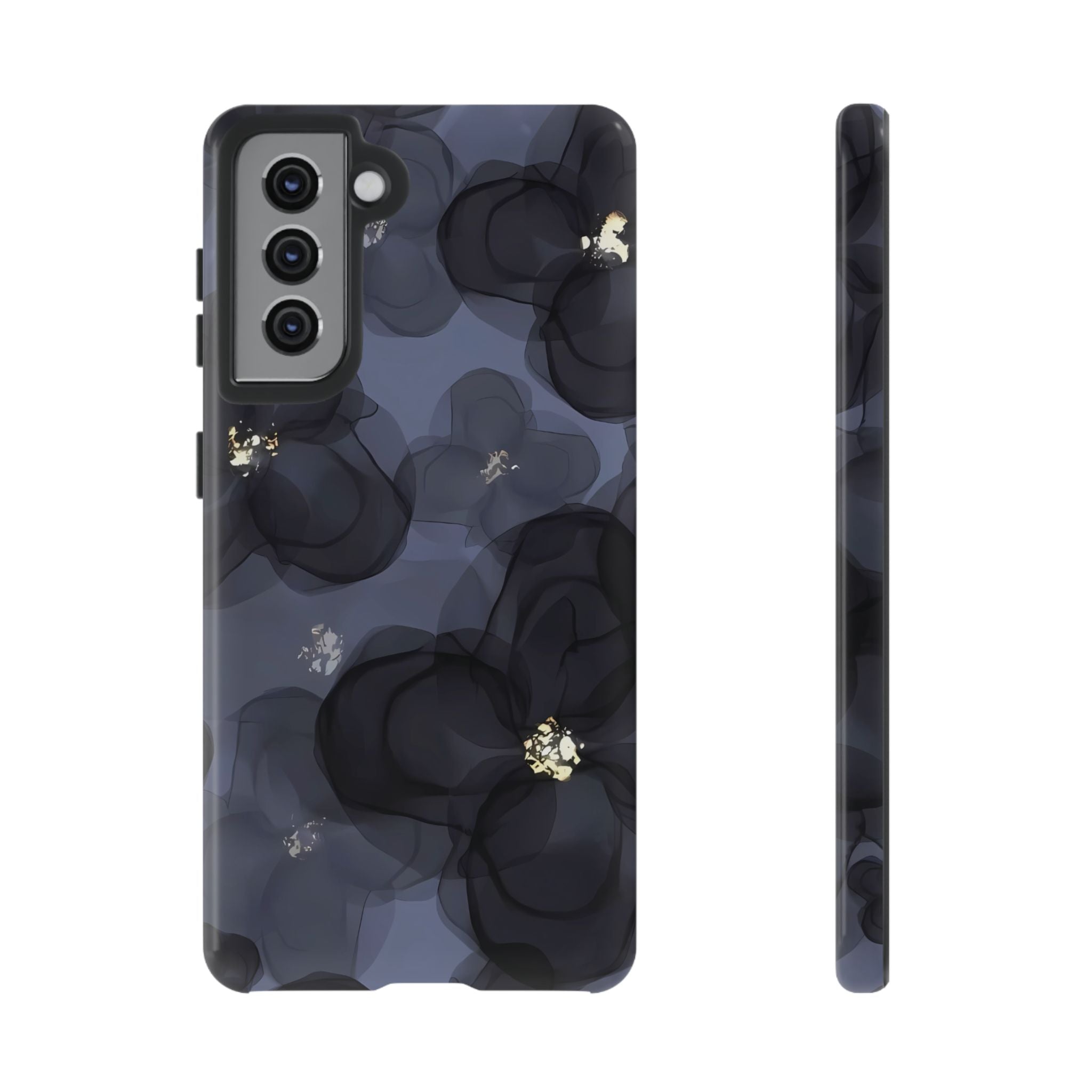 Double Exposure Blue Flower Galaxy Case