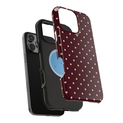 Pretty Please | Burgundy Polka Dot iPhone Case