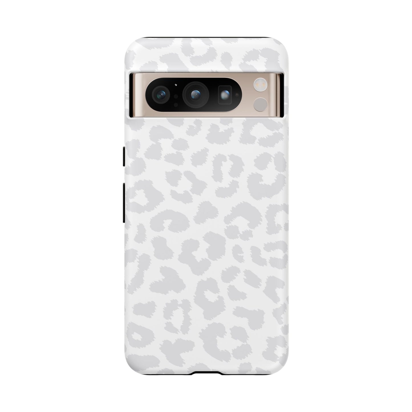 Snow Bunny | White & Gray Leopard Print Case