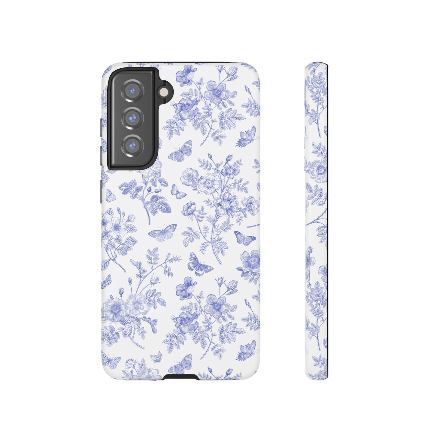 Wild Roses | Blue Floral Butterfly Toile Case