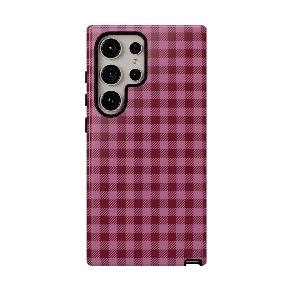 Pink Privilege | Pink & Burgundy Gingham Galaxy Case