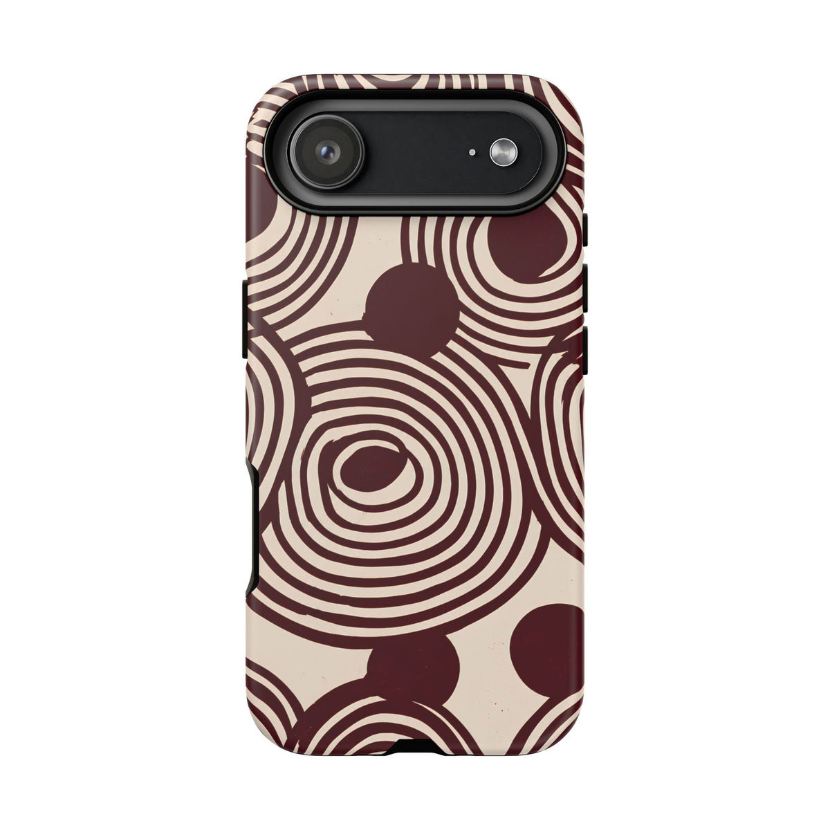 Retrograde | Burgundy Retro Abstract iPhone Case