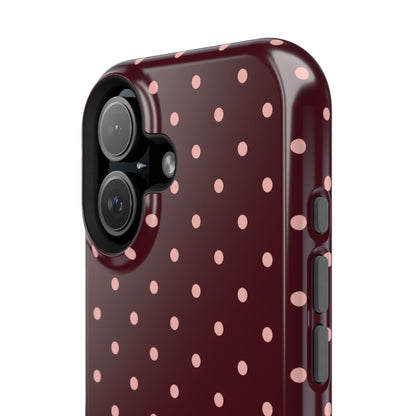 Pretty Please | Burgundy Polka Dot iPhone Case