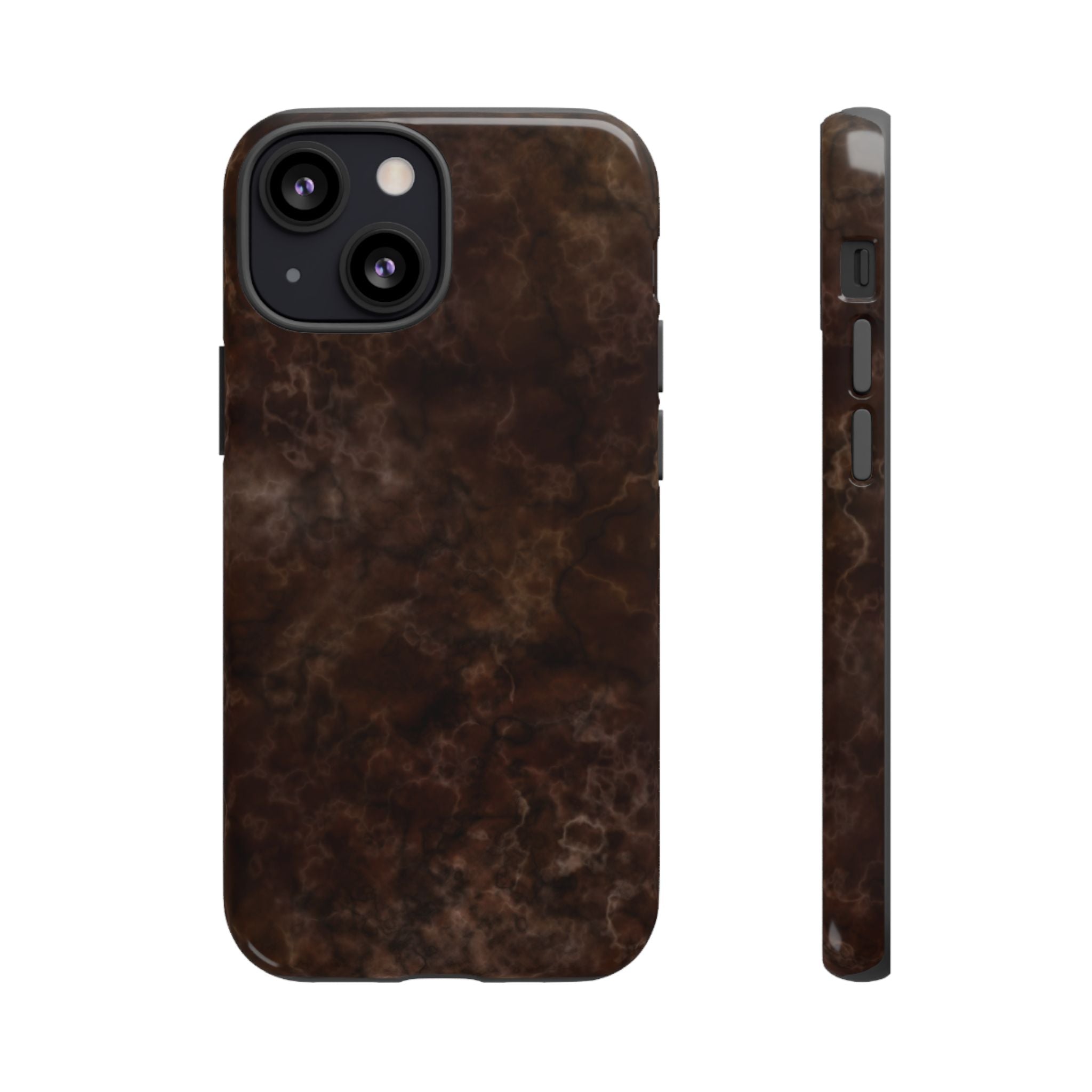 Espresso Brown Marbled iPhone Case