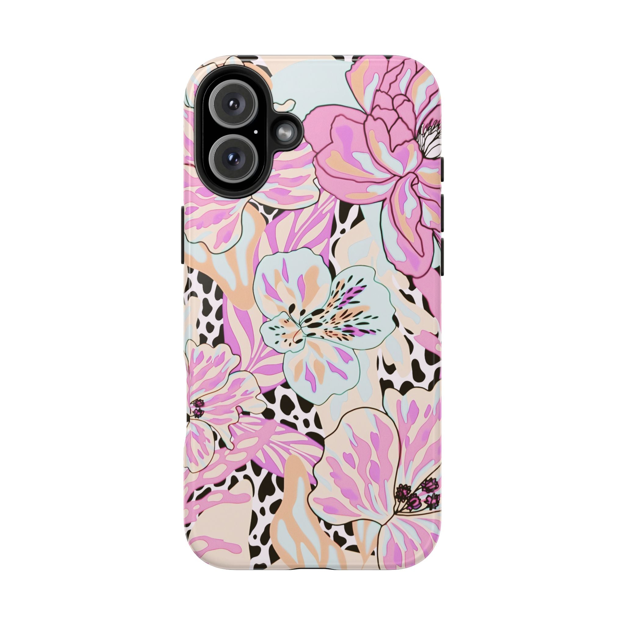 Coque iPhone à motif floral pastel | Lys léopard