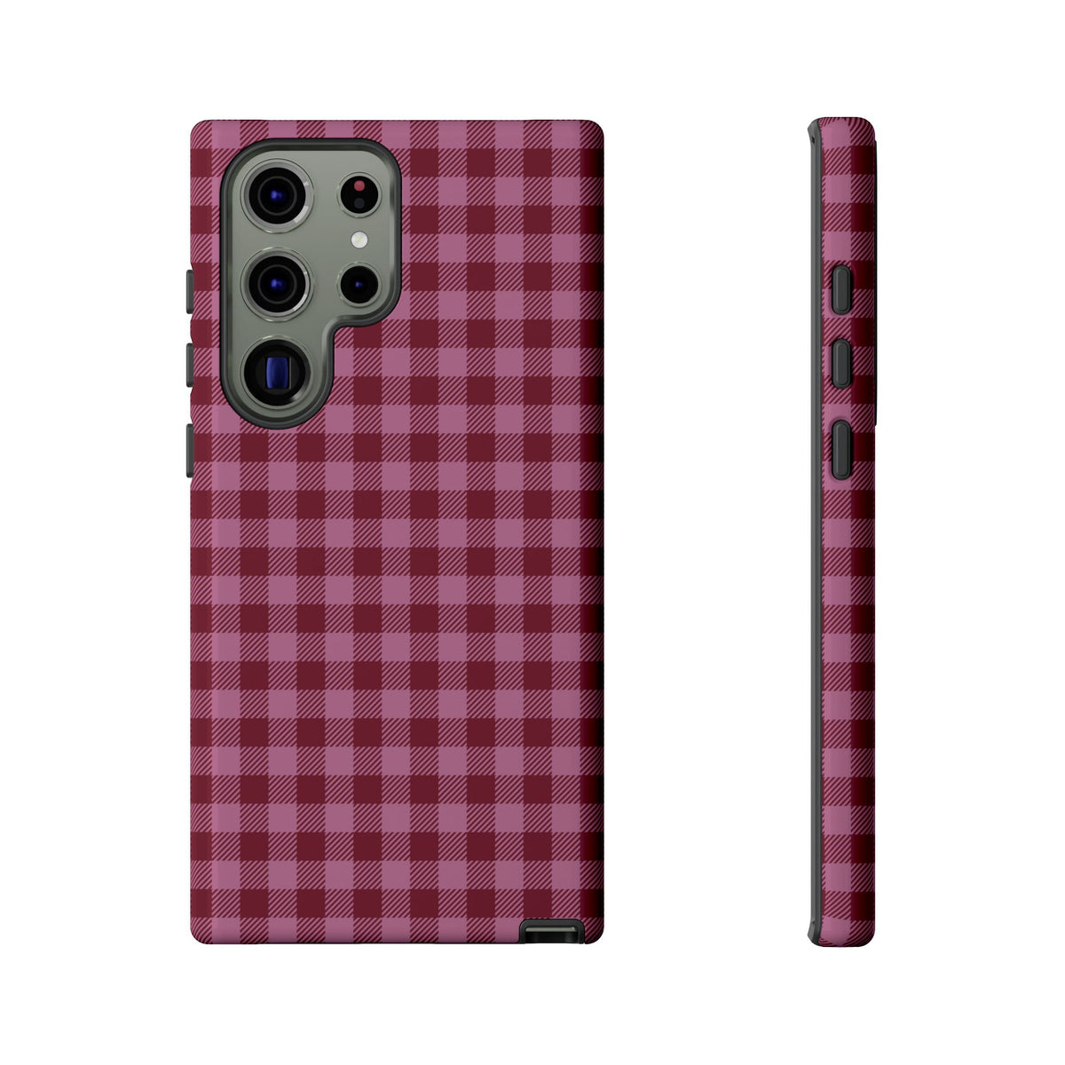 Pink Privilege | Pink & Burgundy Gingham Galaxy Case