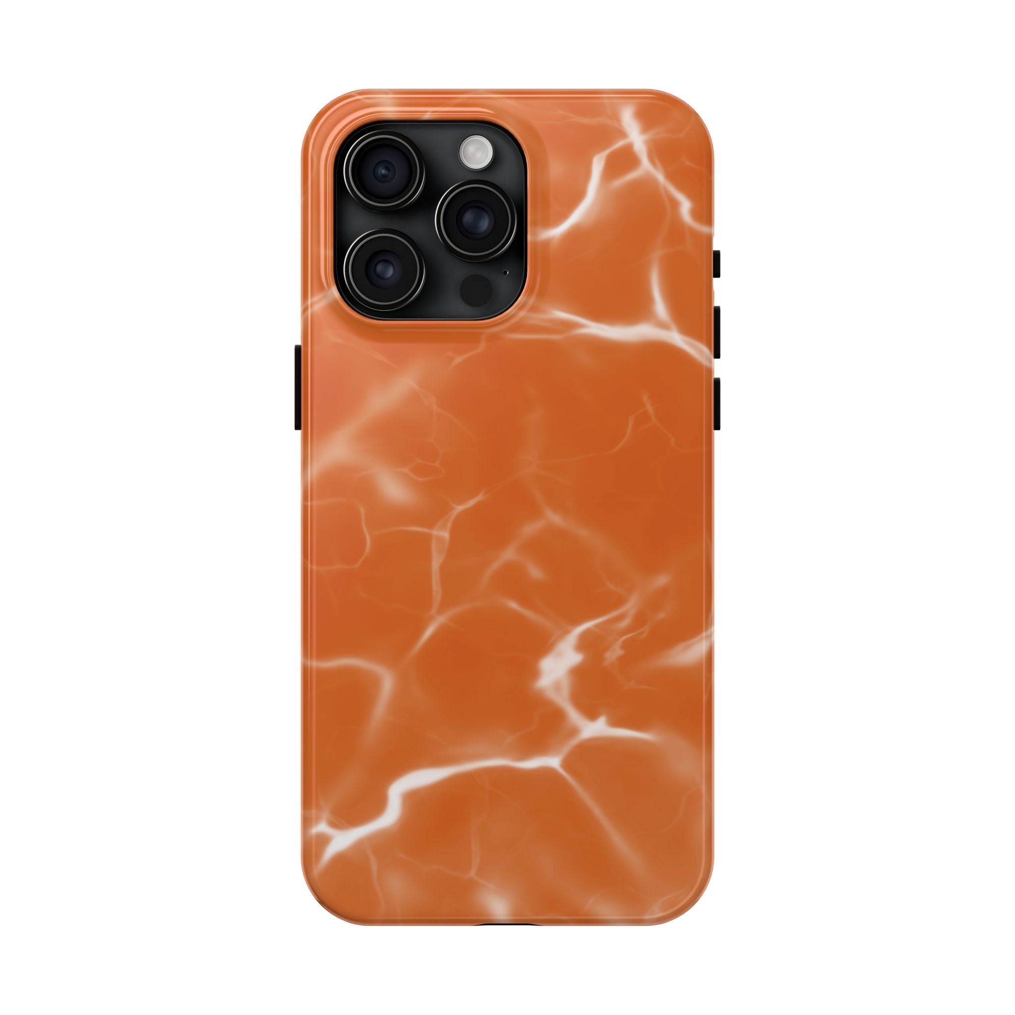 Electric Orange Marbled iPhone Case