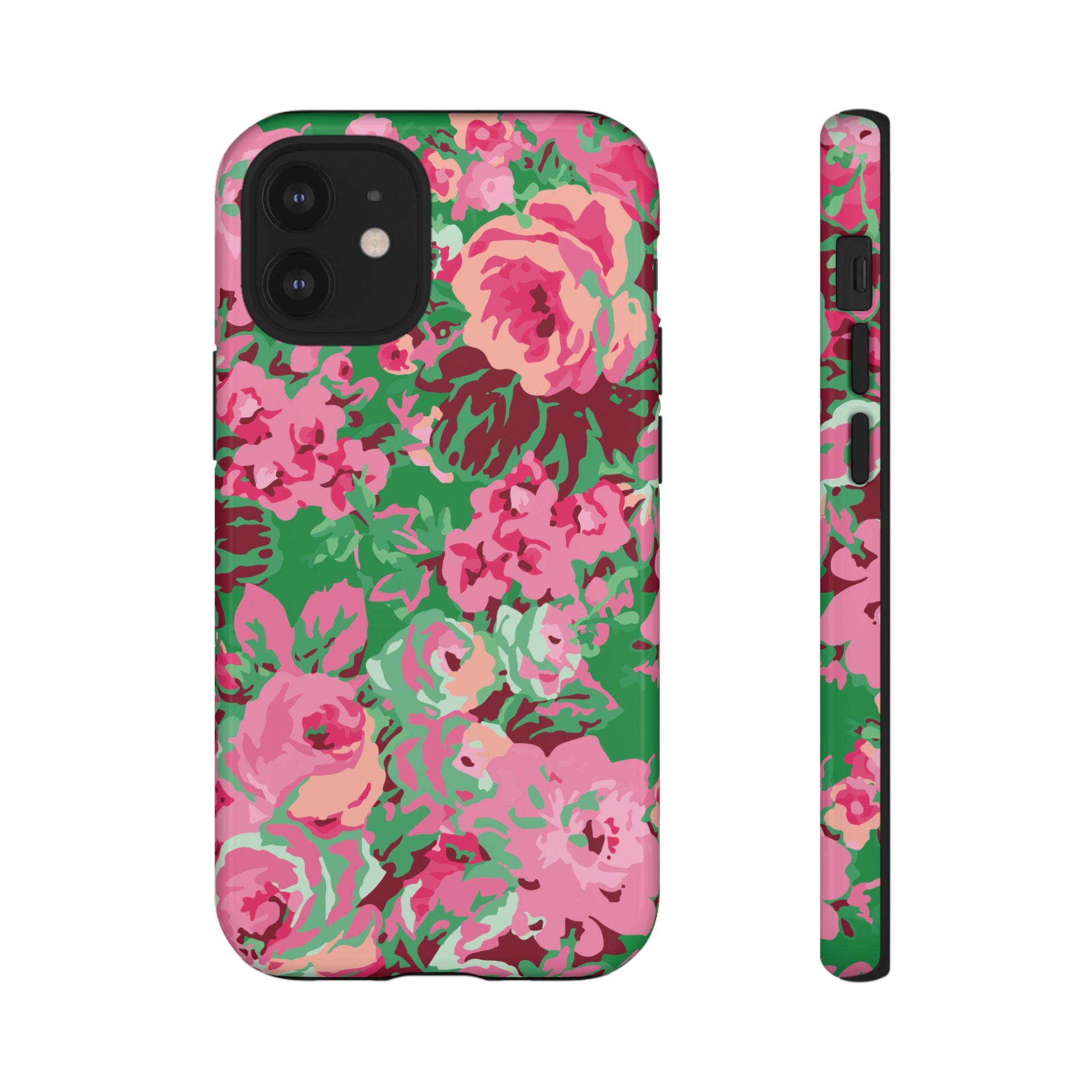 Tout est rose | Coque iPhone à motif floral vert