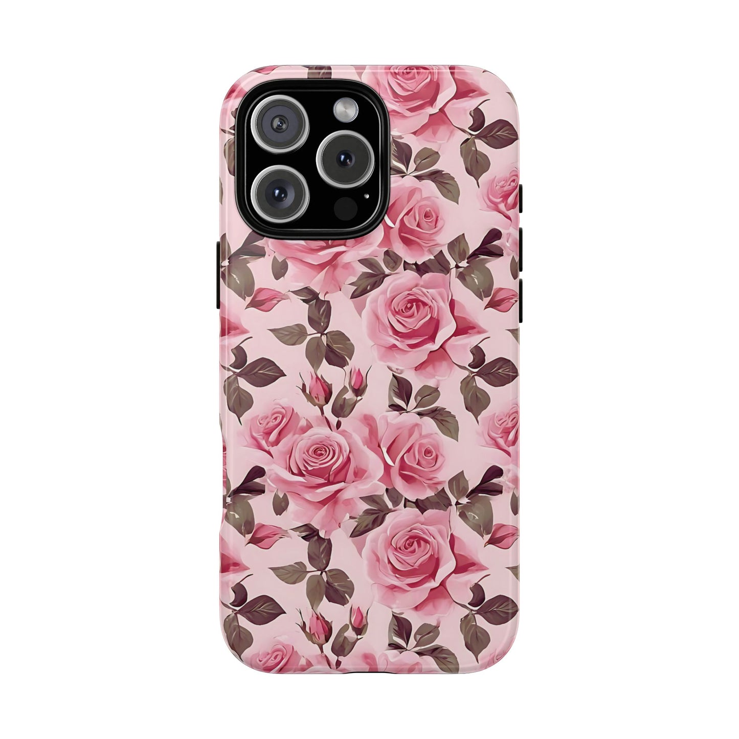 Funda para iPhone con diseño de rosas románticas y flores rosas