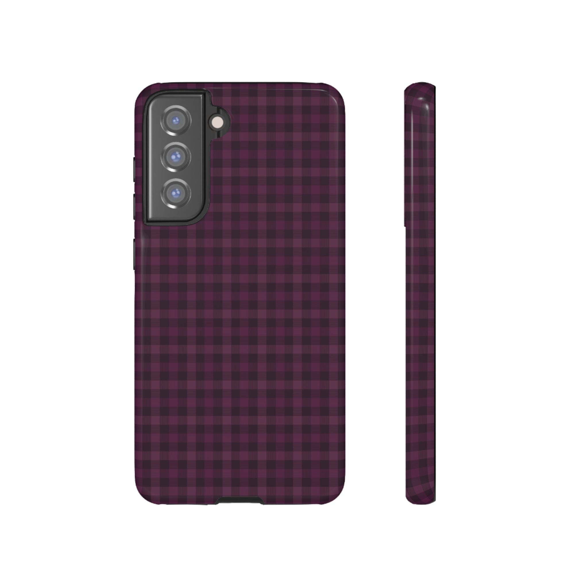 Plum Crush | Purple Plaid Galaxy Case