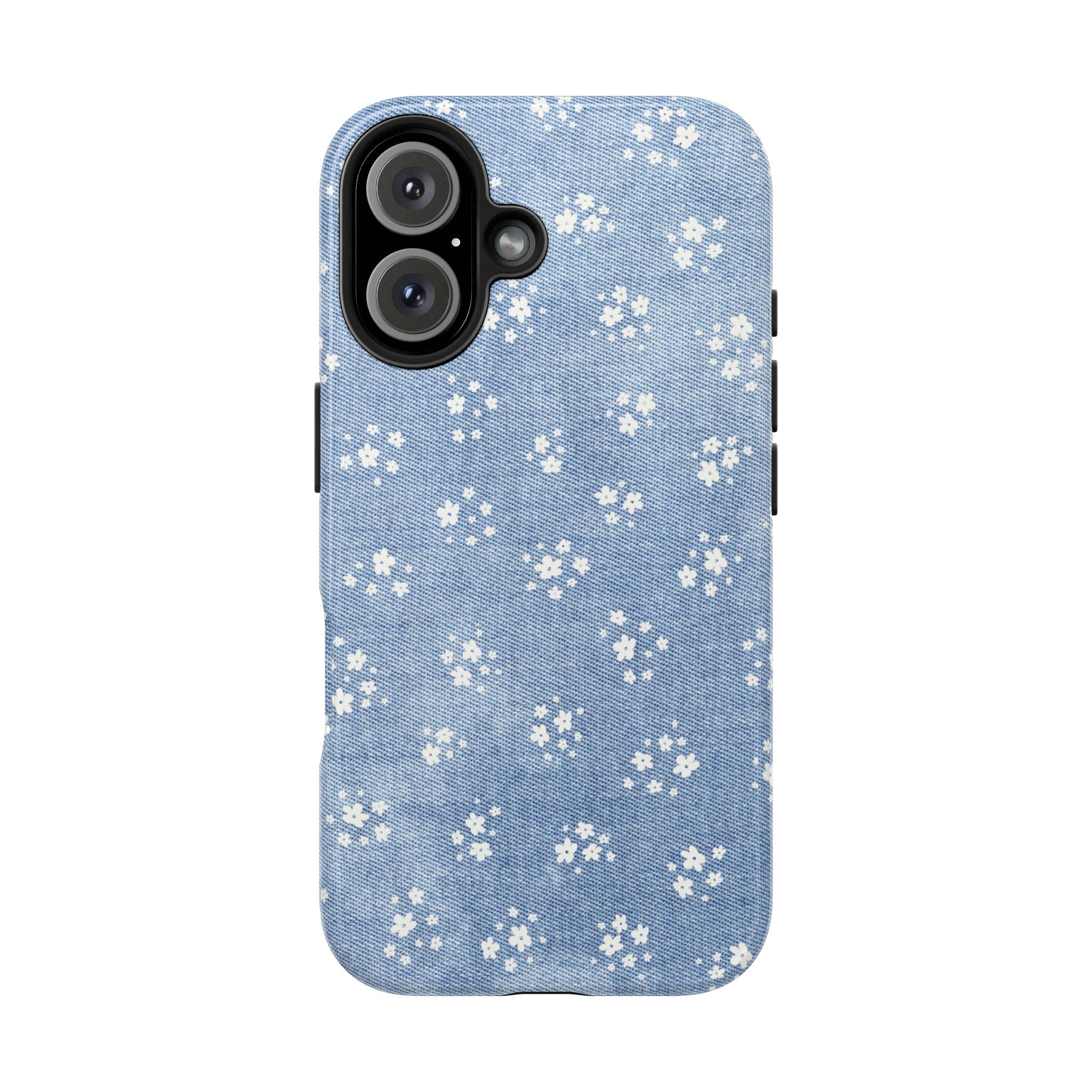 Denim Daisy Floral iPhone Case
