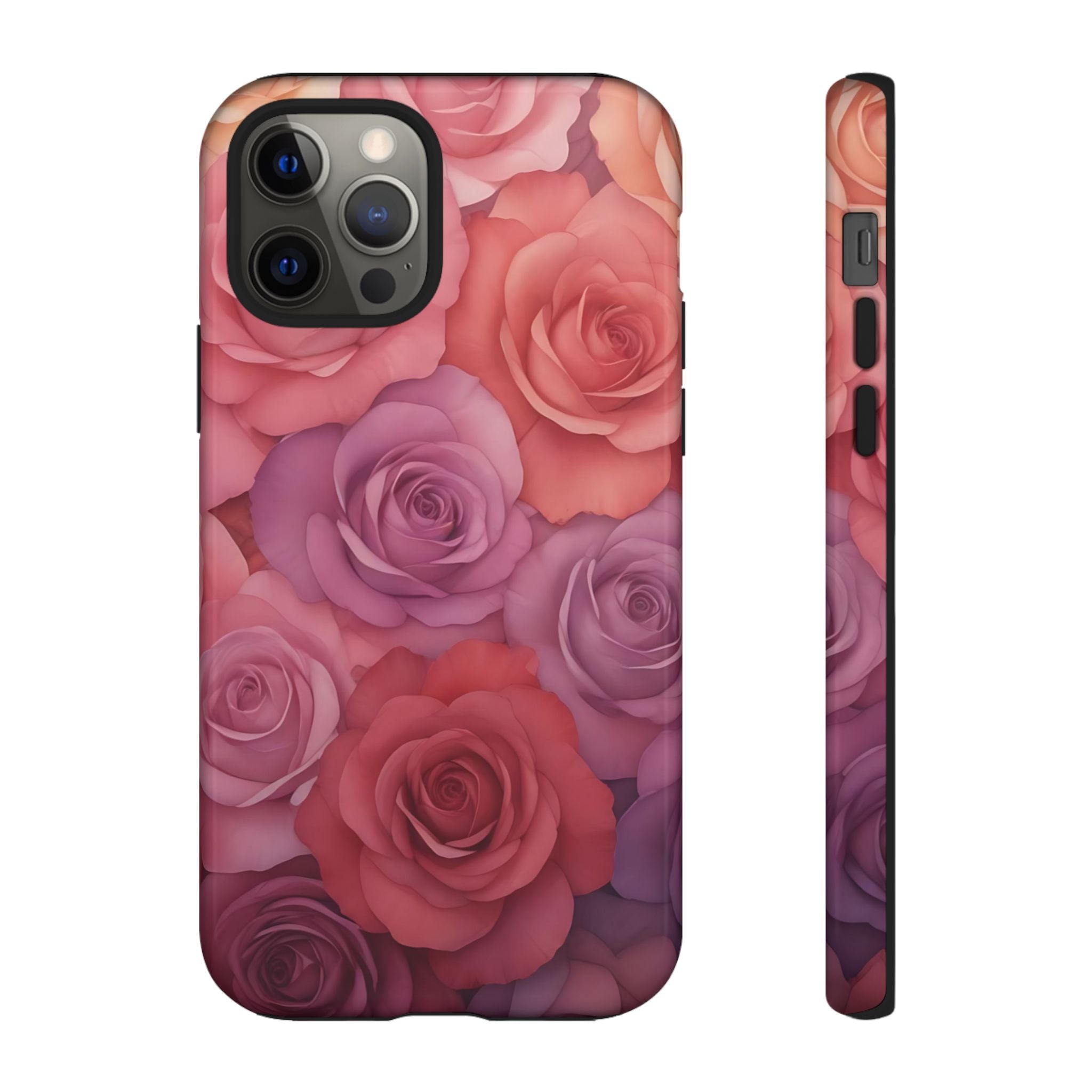 Coque iPhone à motif floral | Roses dégradées
