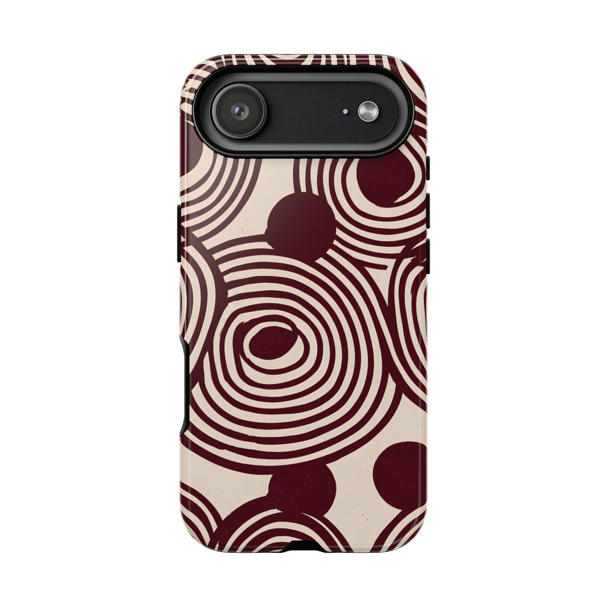 Retrograde | Burgundy Retro Abstract iPhone Case