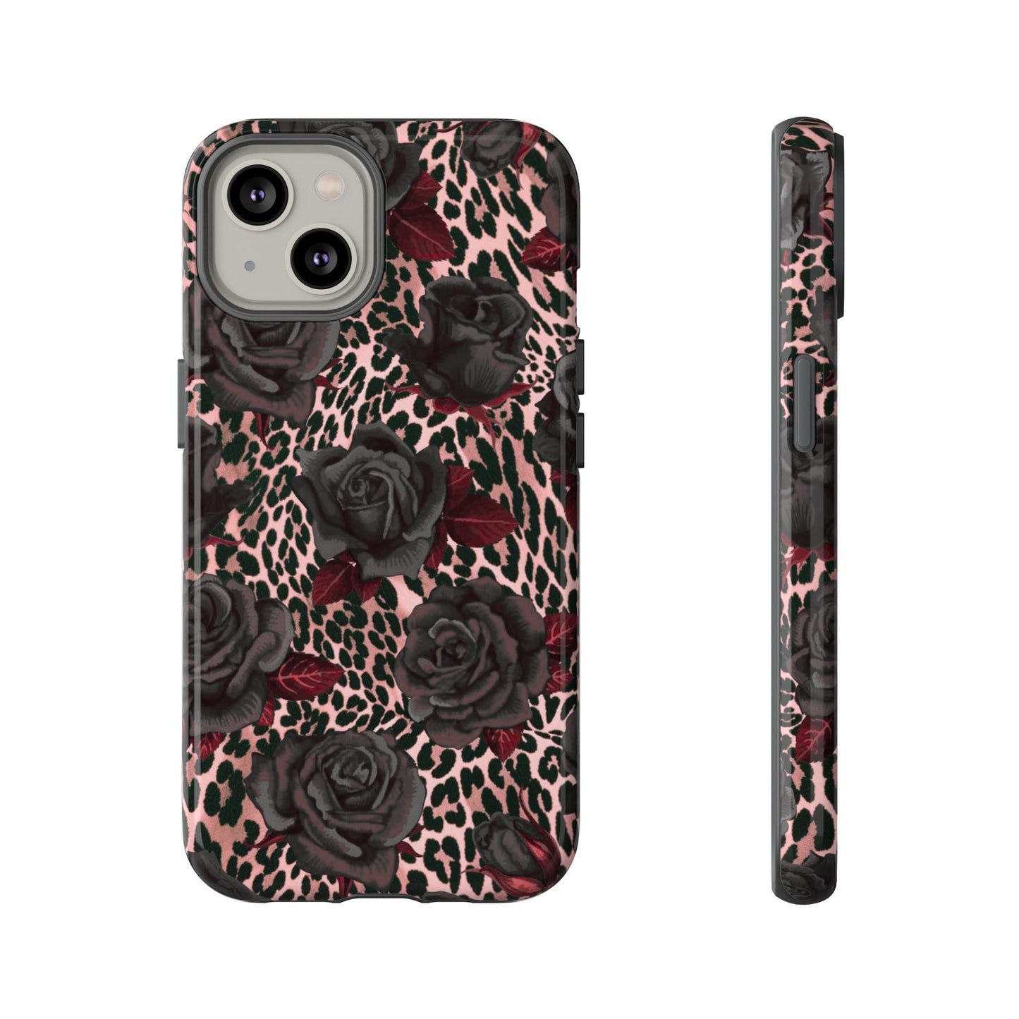 Midnight Rose | Pink Leopard Floral Case