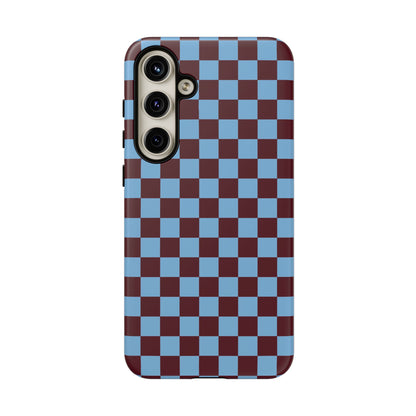 Checked Out | Blue & Brown Checkerboard Case