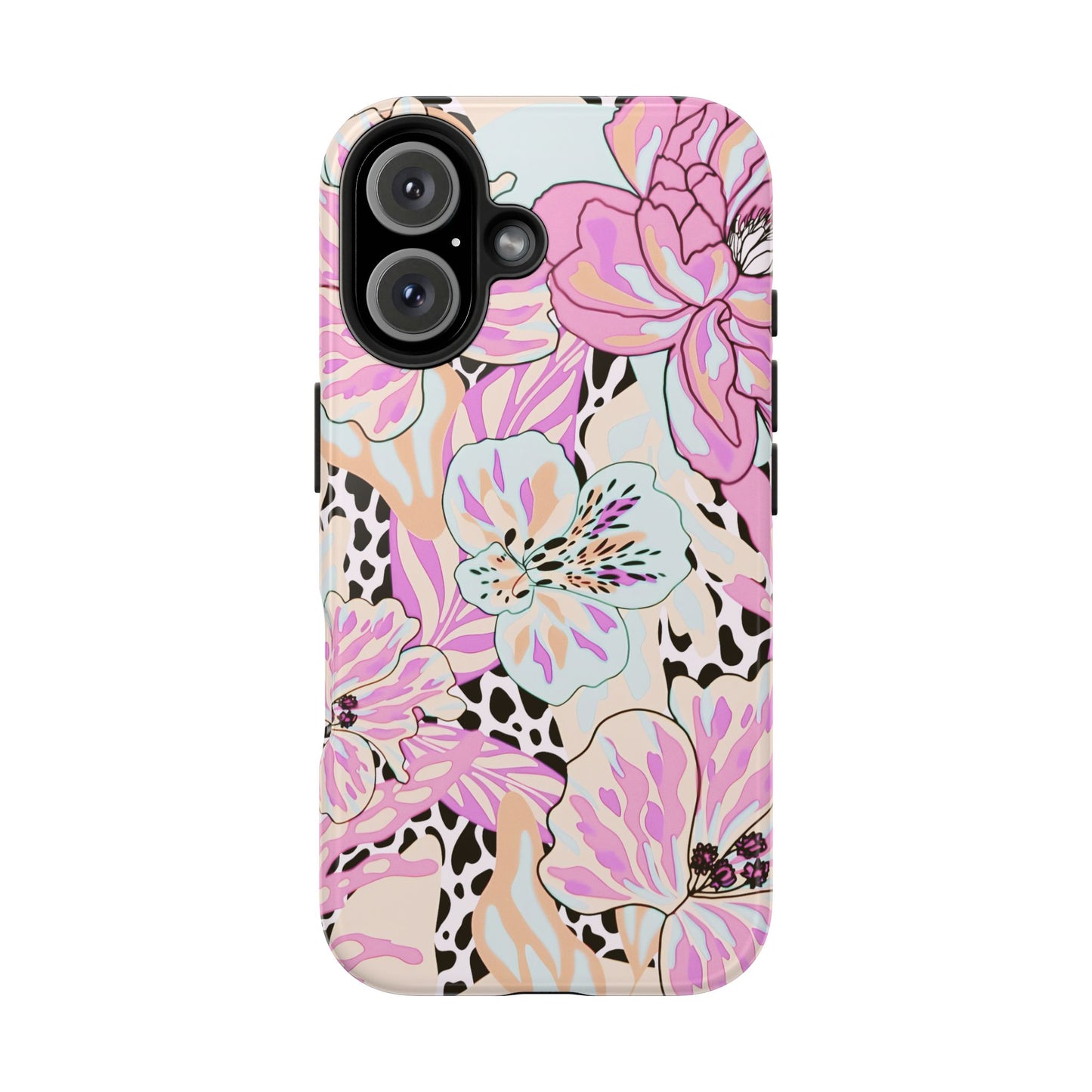 Leopard Lilies | Pastel Floral iPhone Case