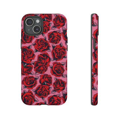 Love Story | Red & Pink Pop Art Rose Floral Case