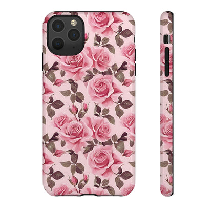 Funda para iPhone con diseño de rosas románticas y flores rosas