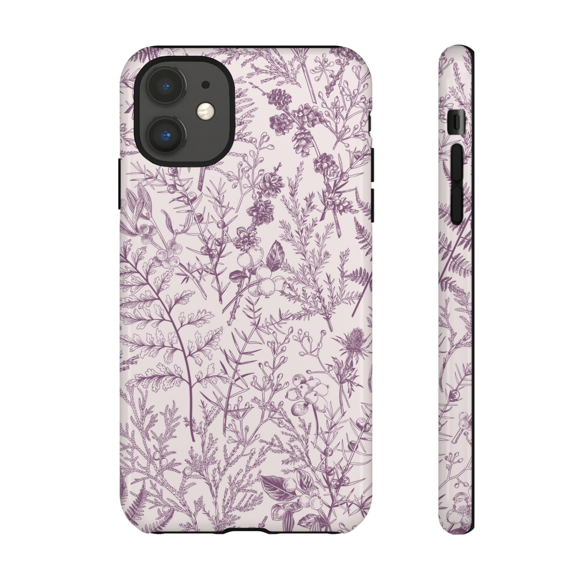 Plum Botanical Floral iPhone Case