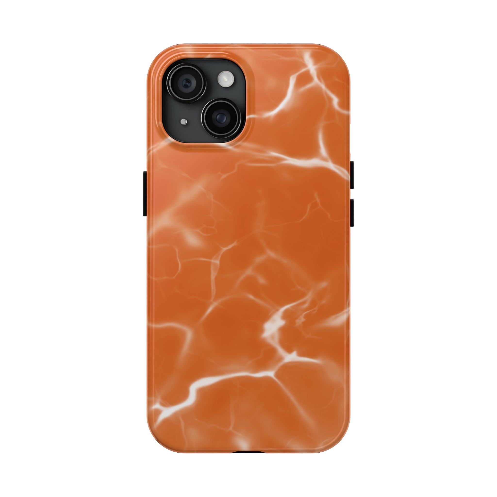 Electric Orange Marbled iPhone Case