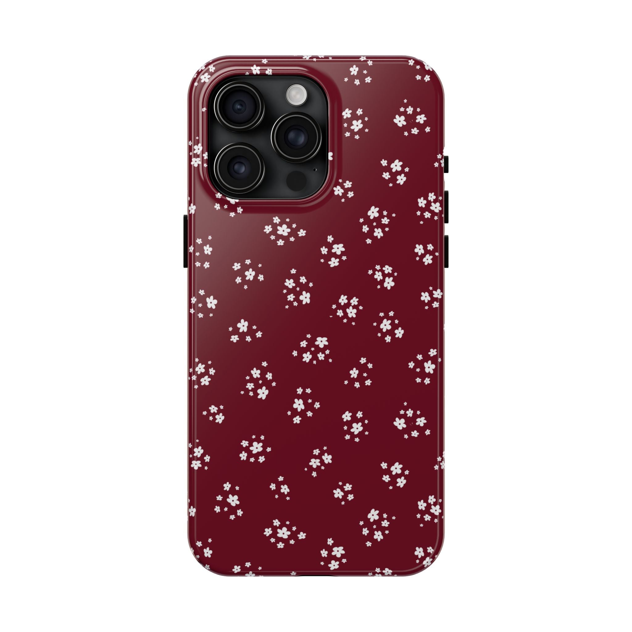 Maroon Blooms Floral iPhone Case
