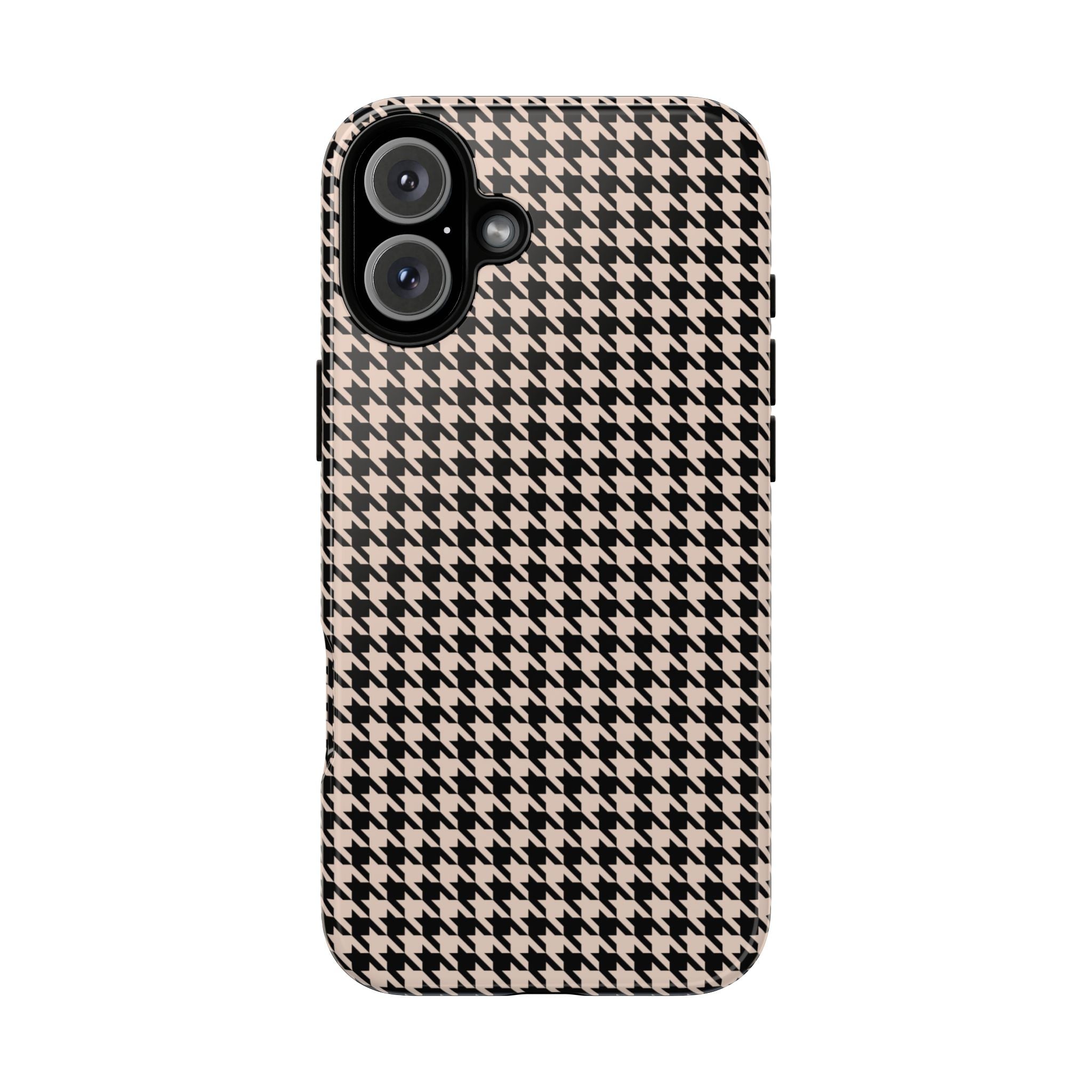 Coque iPhone à motif pied-de-poule pour fille de la sororité | Preppy
