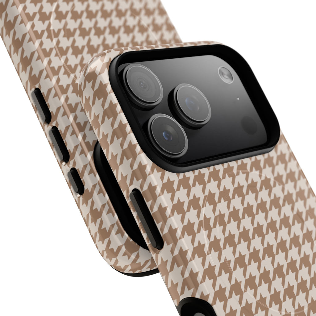 Chic Happens | Camel Houndstooth MagSafe Case