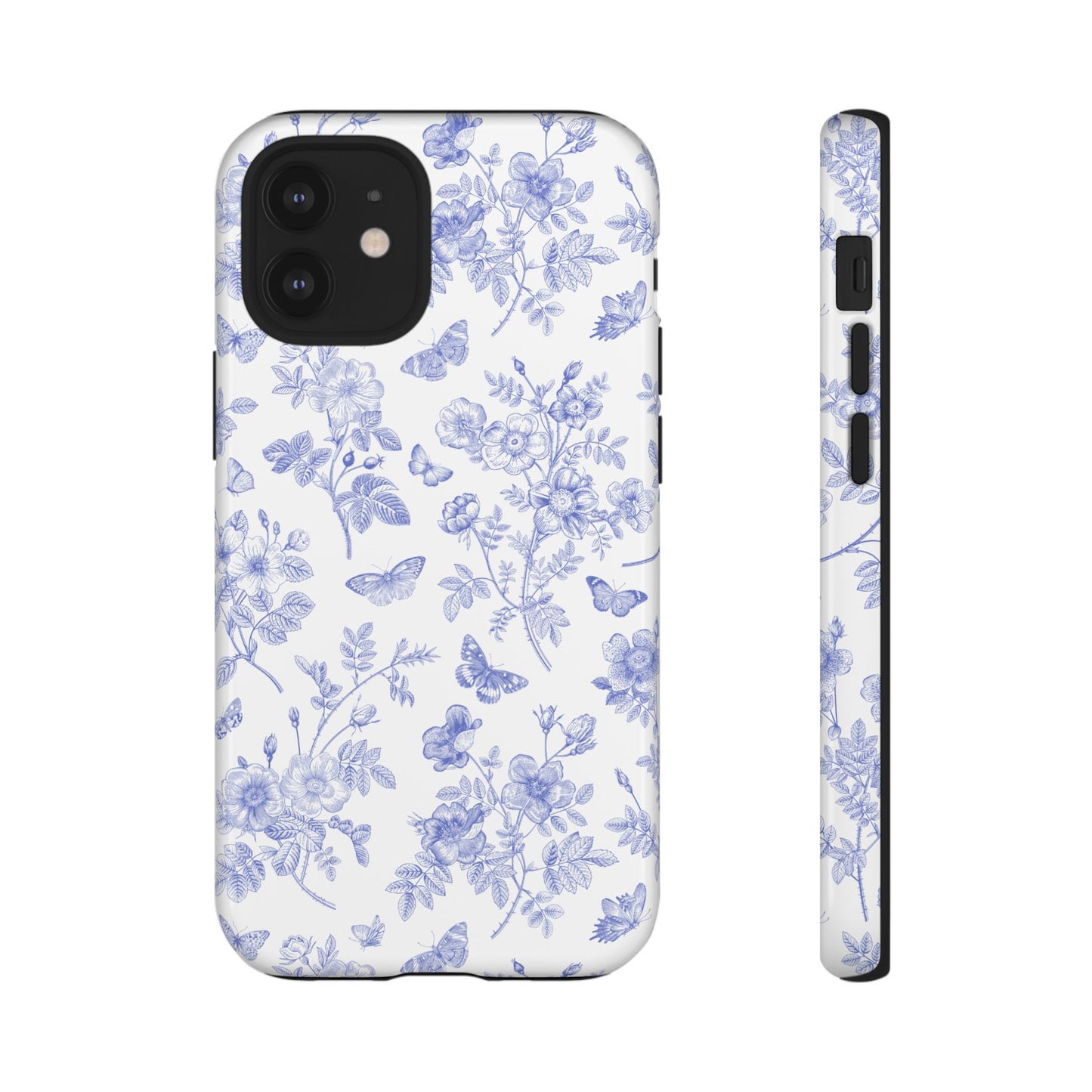 Wild Roses | Blue Floral Butterfly Toile Case