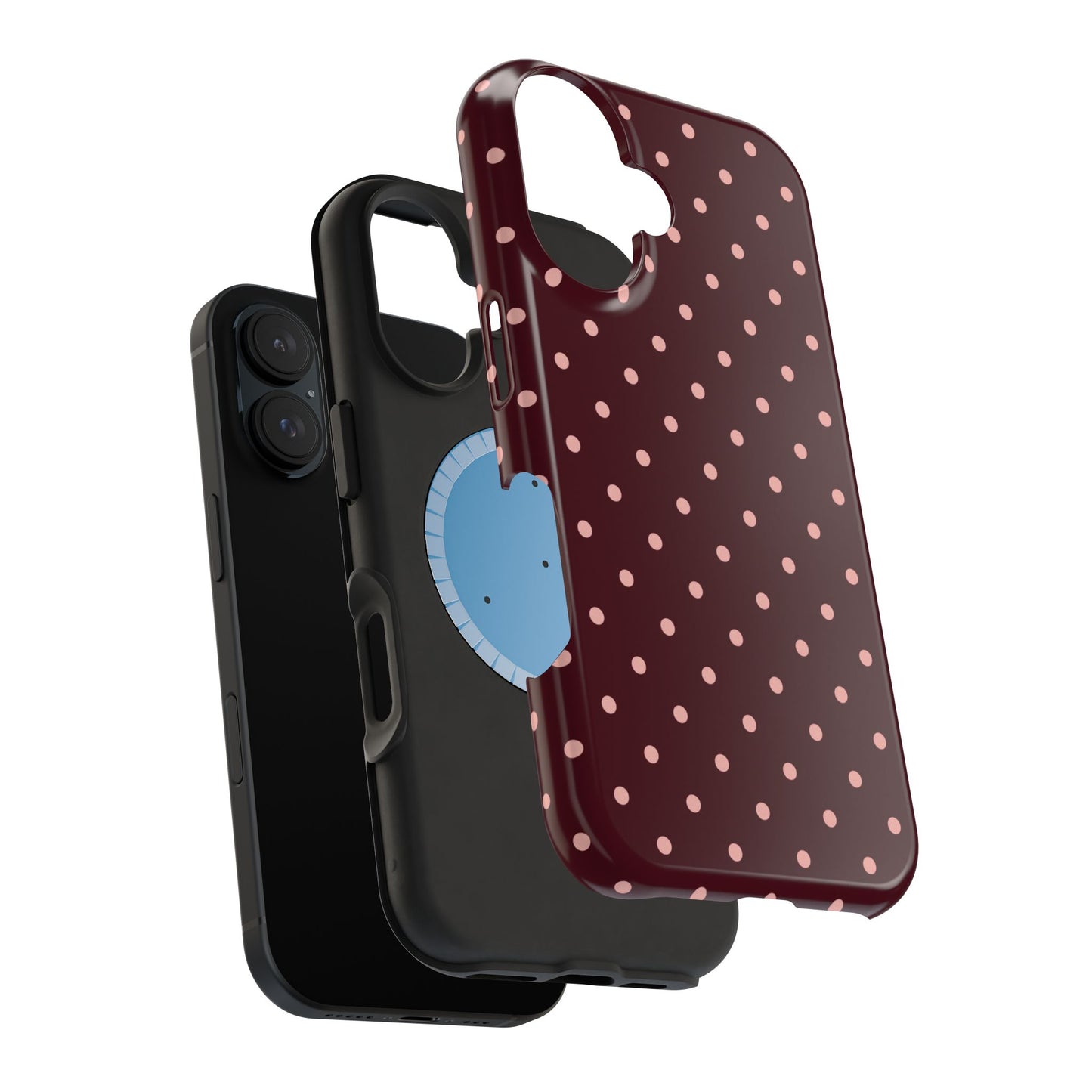 Pretty Please | Burgundy Polka Dot iPhone Case