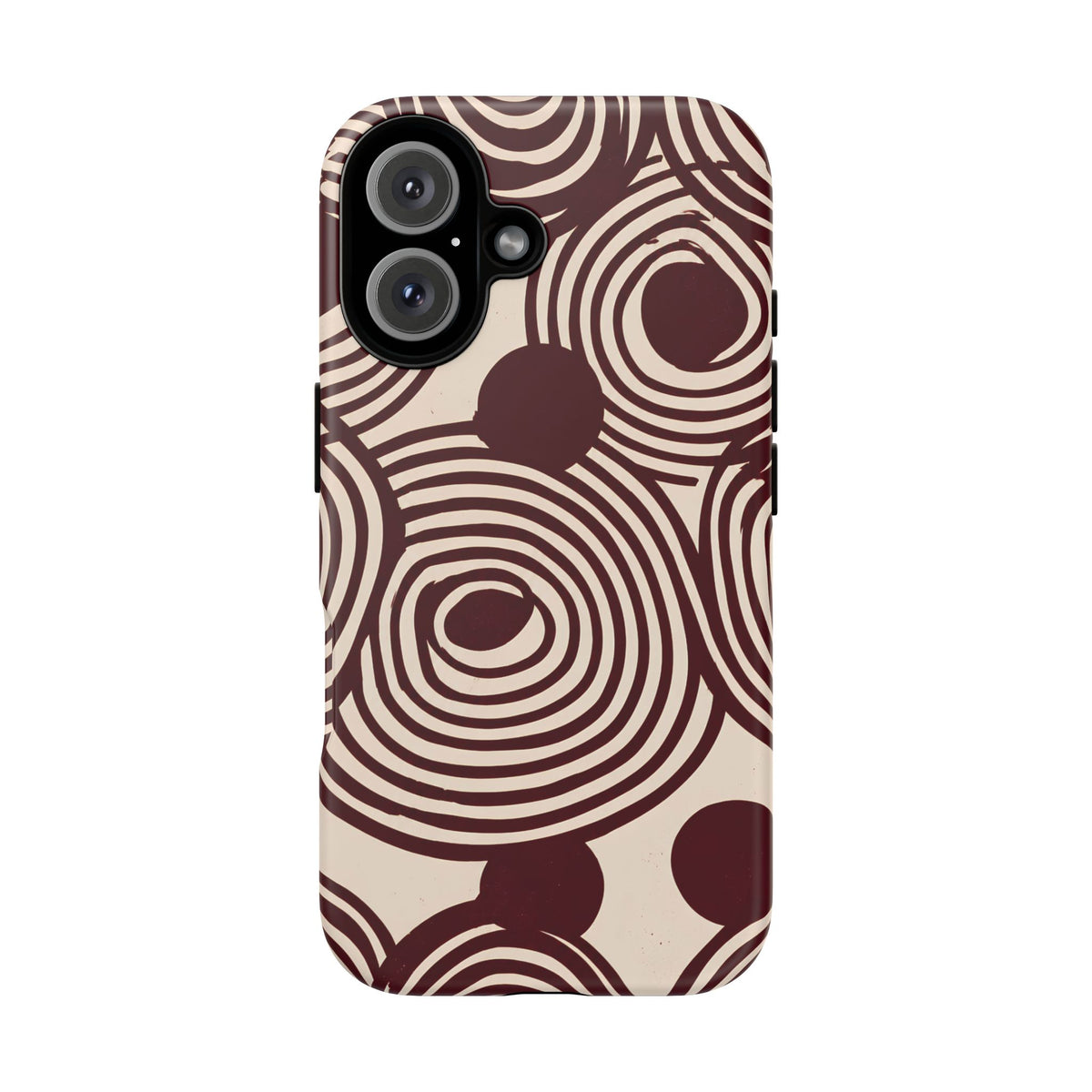 Retrograde | Burgundy Retro Abstract iPhone Case