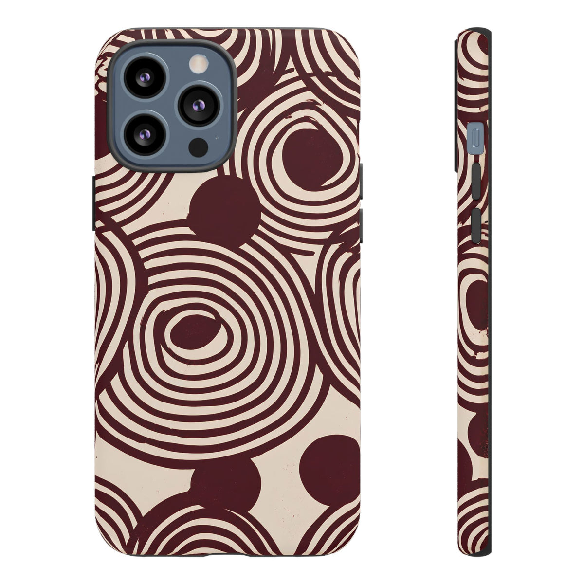 Retrograde | Burgundy Retro Abstract iPhone Case