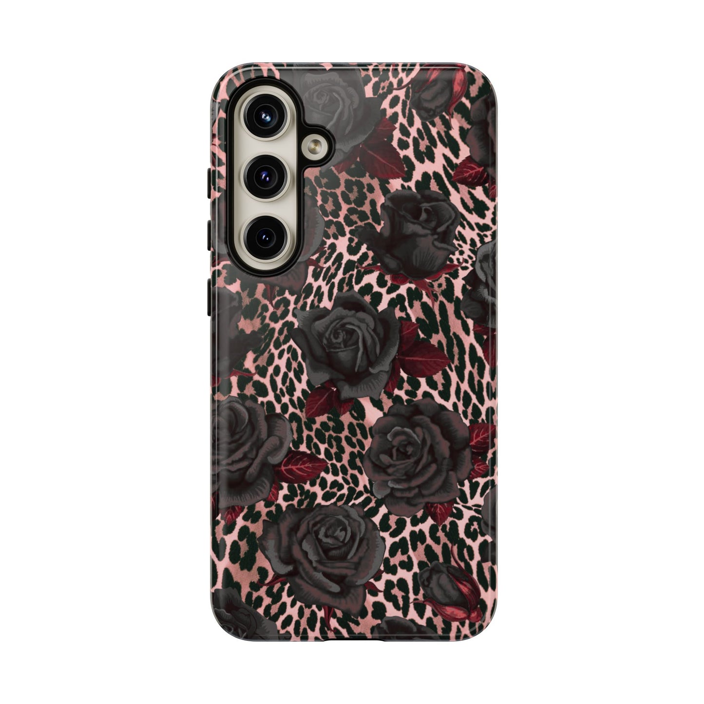 Midnight Rose | Pink Leopard Floral Case