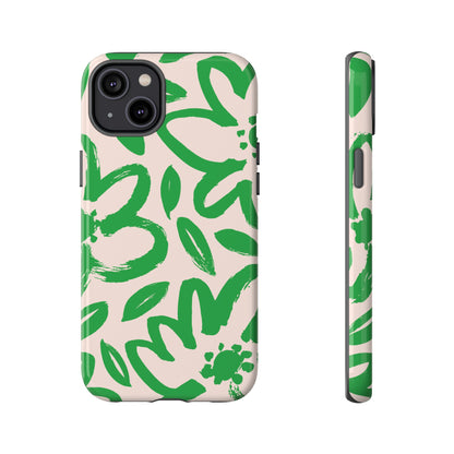 Happy | Green Modern Floral Case