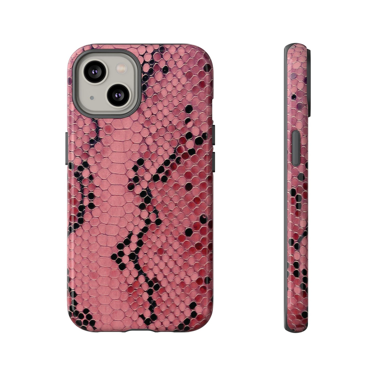 Funda para iPhone con estampado de serpiente y pitón rosa