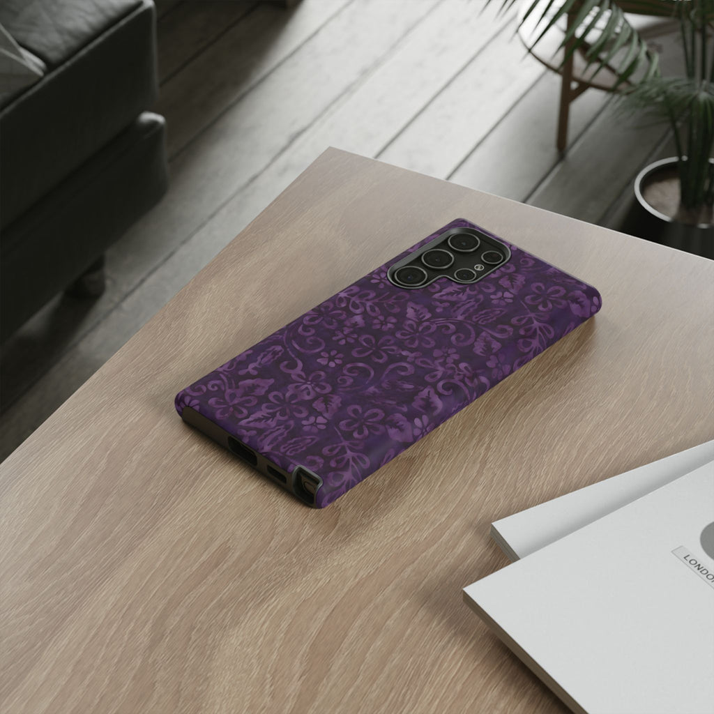 Dark Romance | Purple Batik Floral Galaxy Case