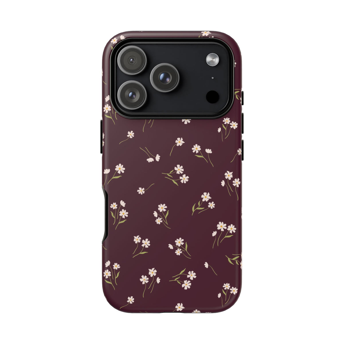 Dainty Daisy | Burgundy Floral iPhone Case