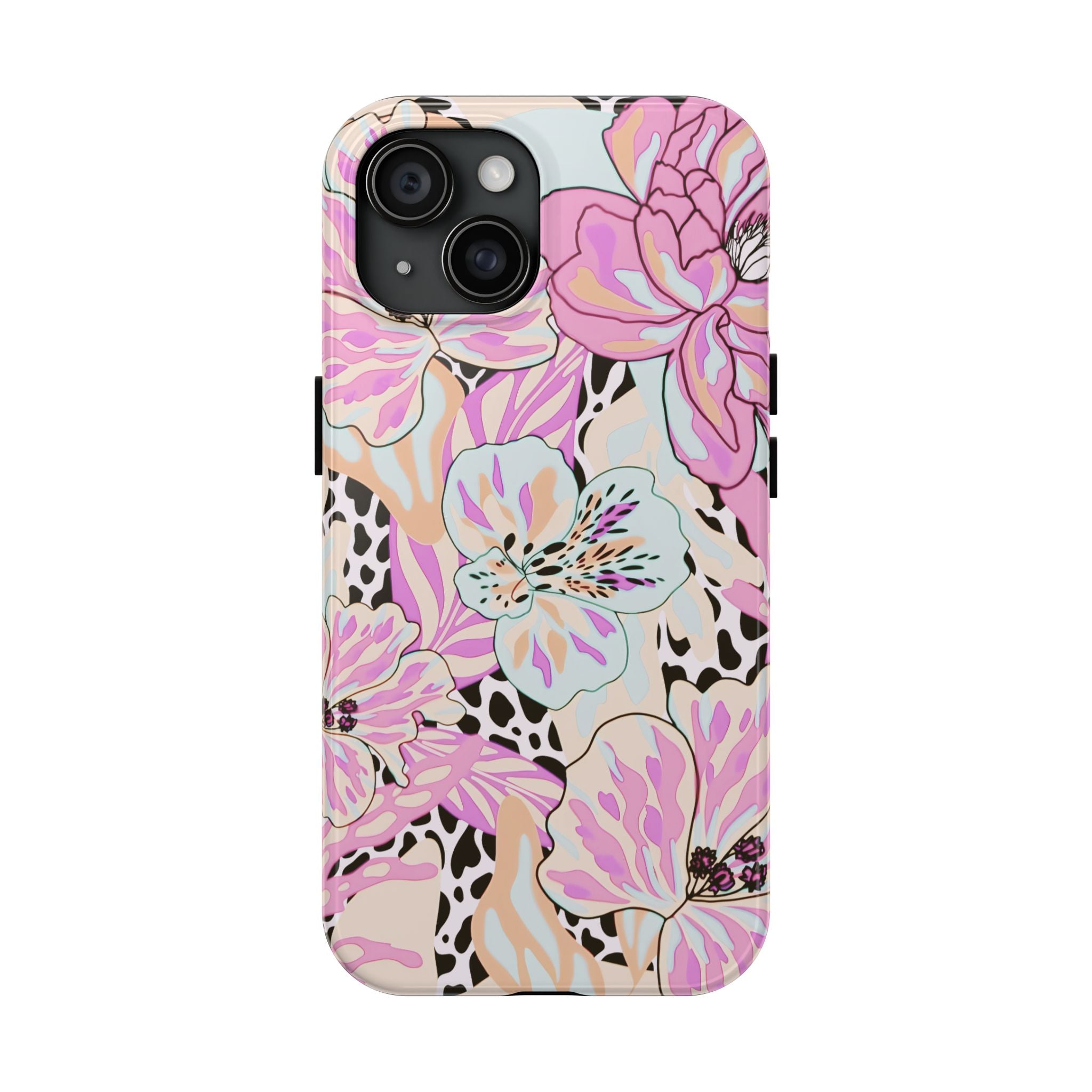 Coque iPhone à motif floral pastel | Lys léopard