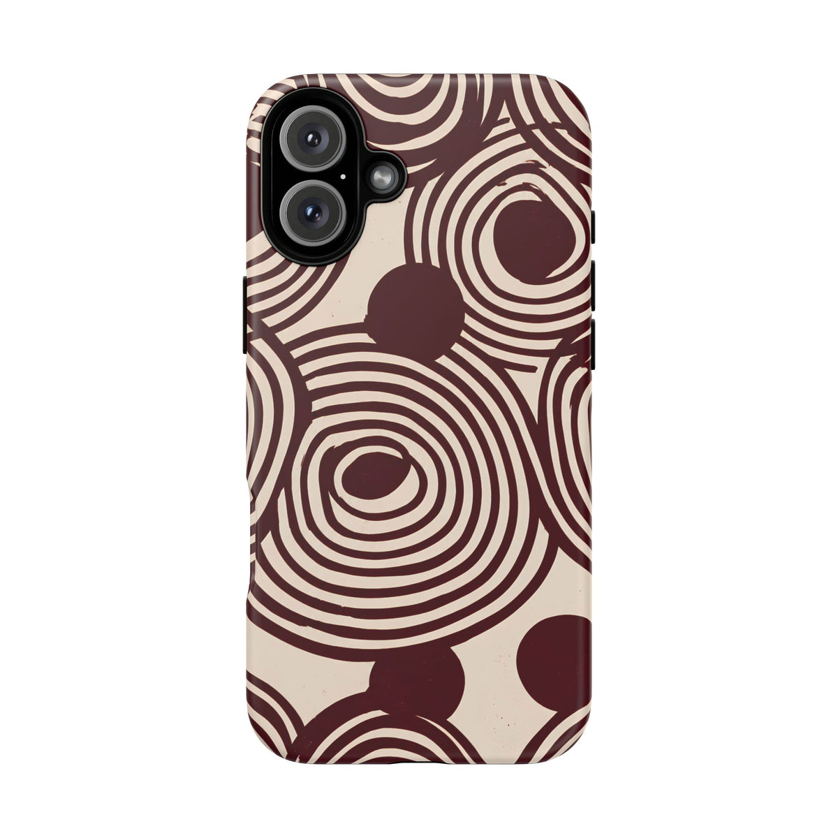 Retrograde | Burgundy Retro Abstract iPhone Case