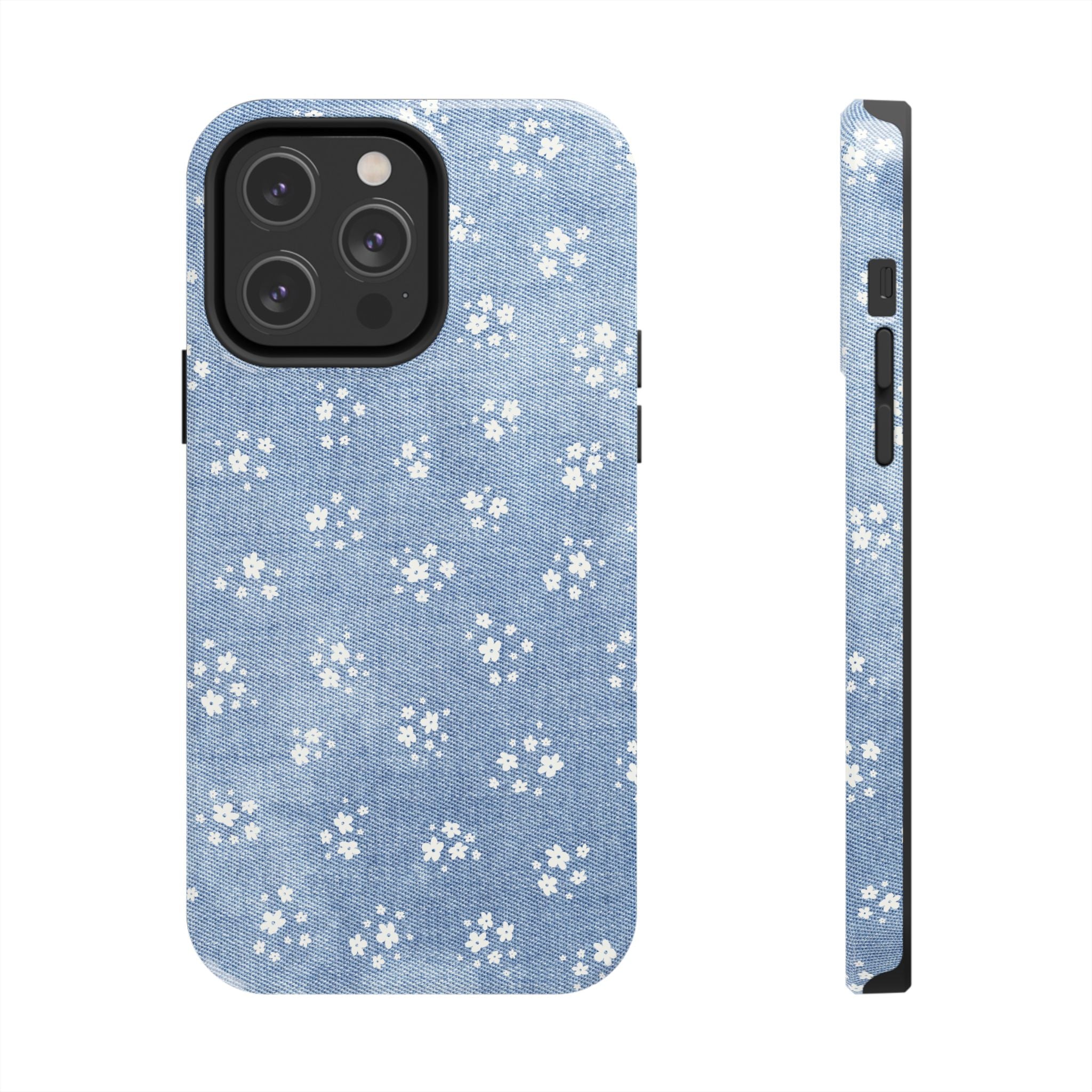 Denim Daisy Floral iPhone Case