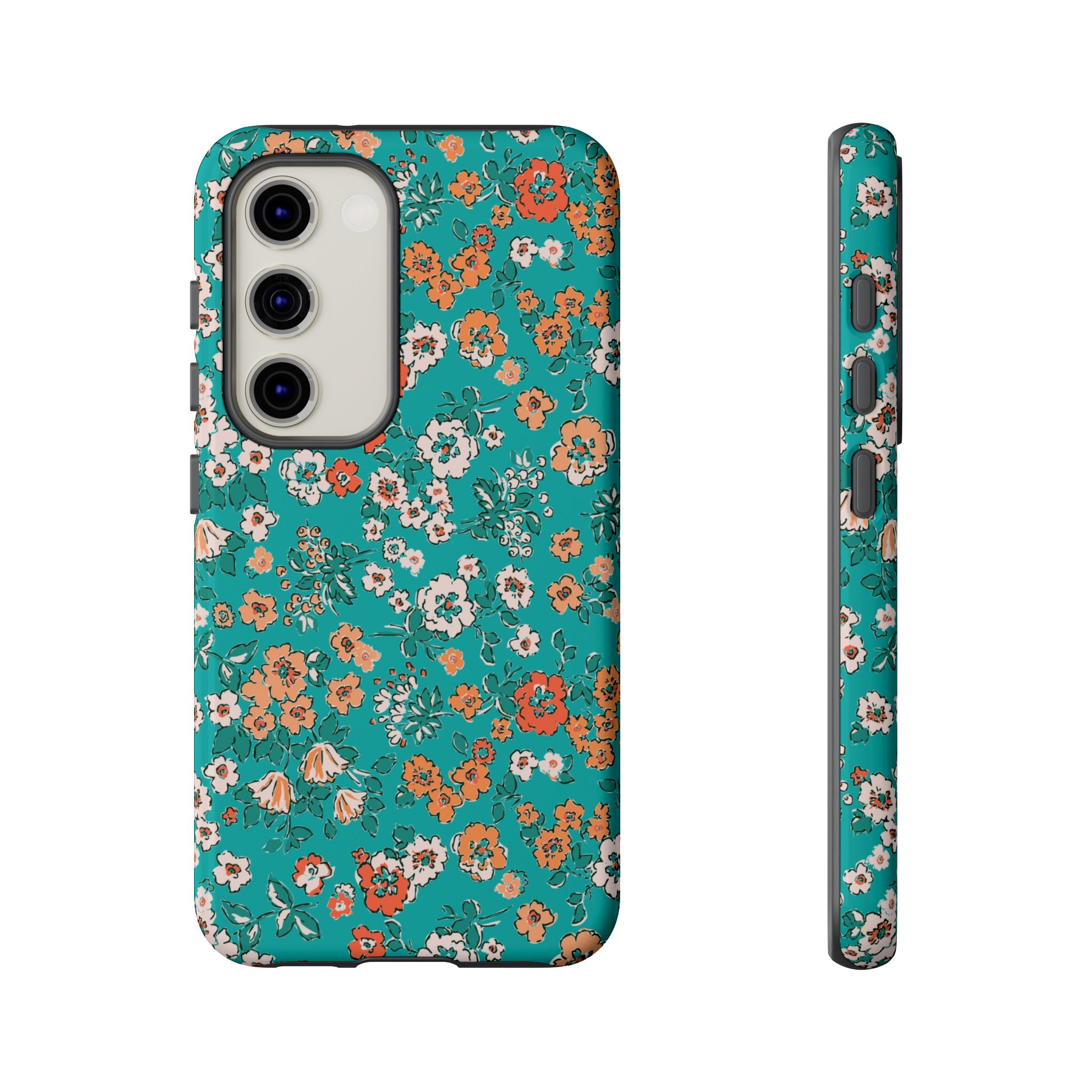 Teal Garden Floral Galaxy Case