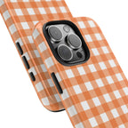 Orange Plaid Gingham Check iPhone Case
