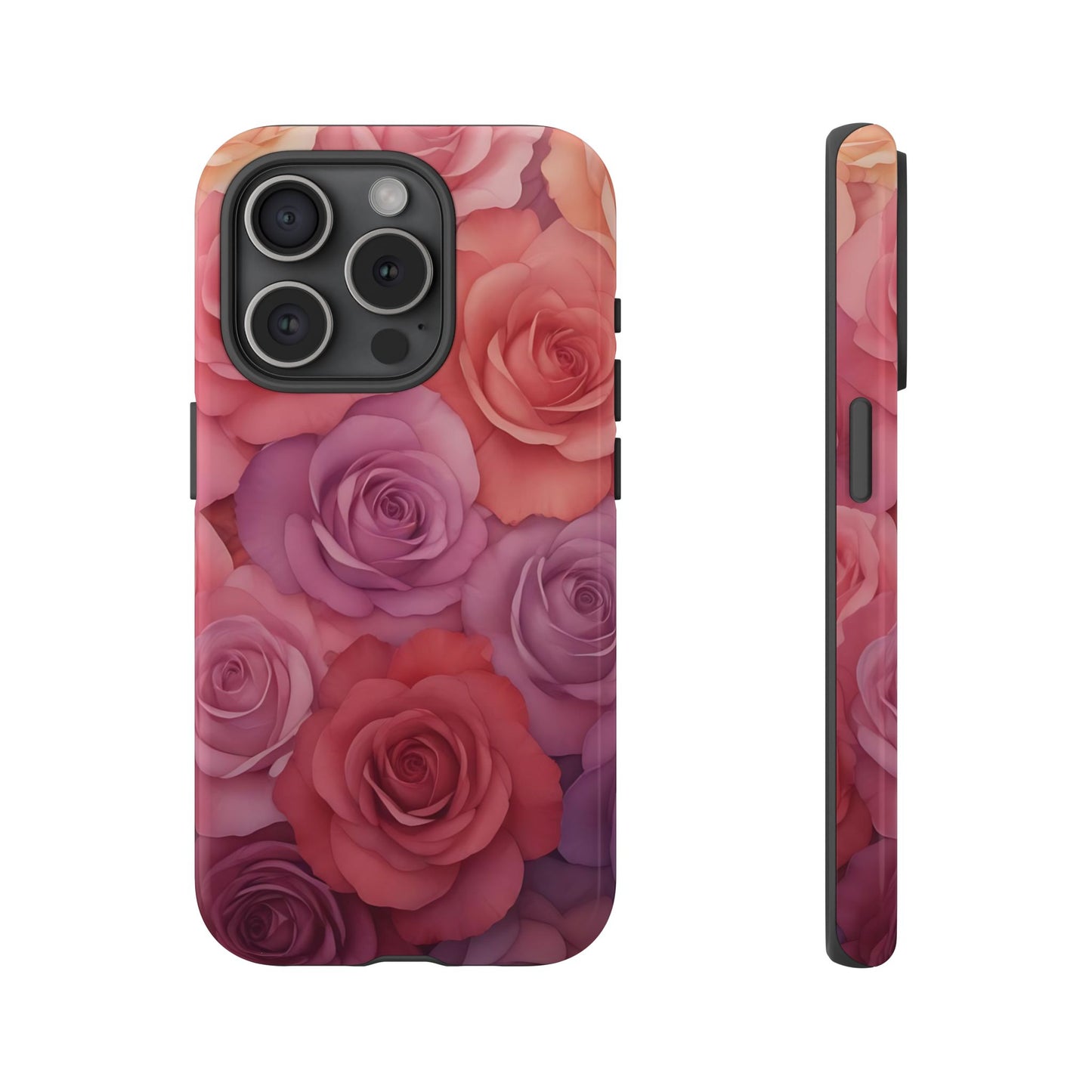 Coque iPhone à motif floral | Roses dégradées