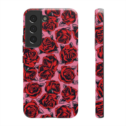 Love Story | Red & Pink Pop Art Rose Floral Case