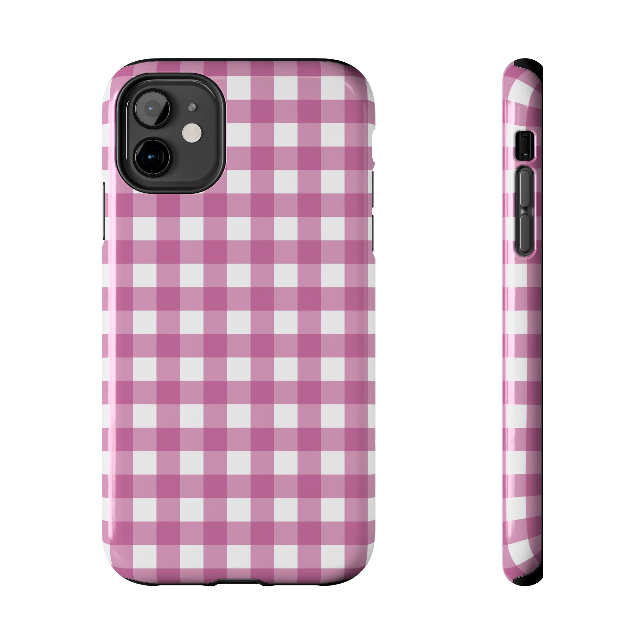 Pink Plaid Gingham Check iPhone Case