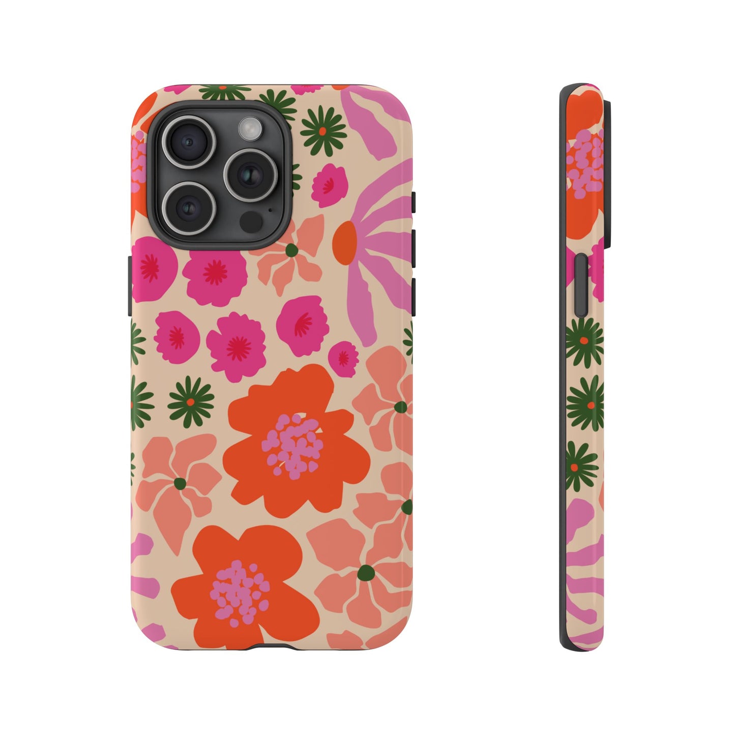 Funda para iPhone con diseño floral y flores en plena floración