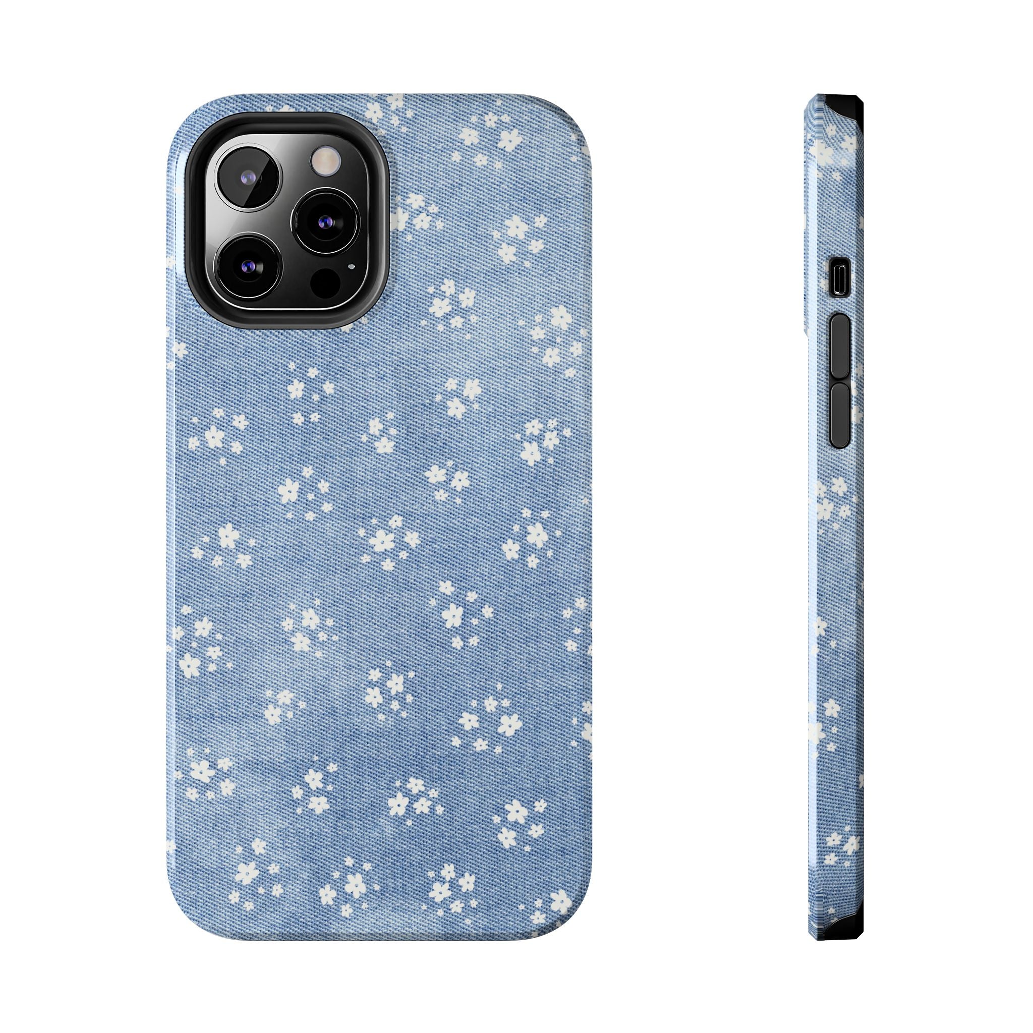 Denim Daisy Floral iPhone Case
