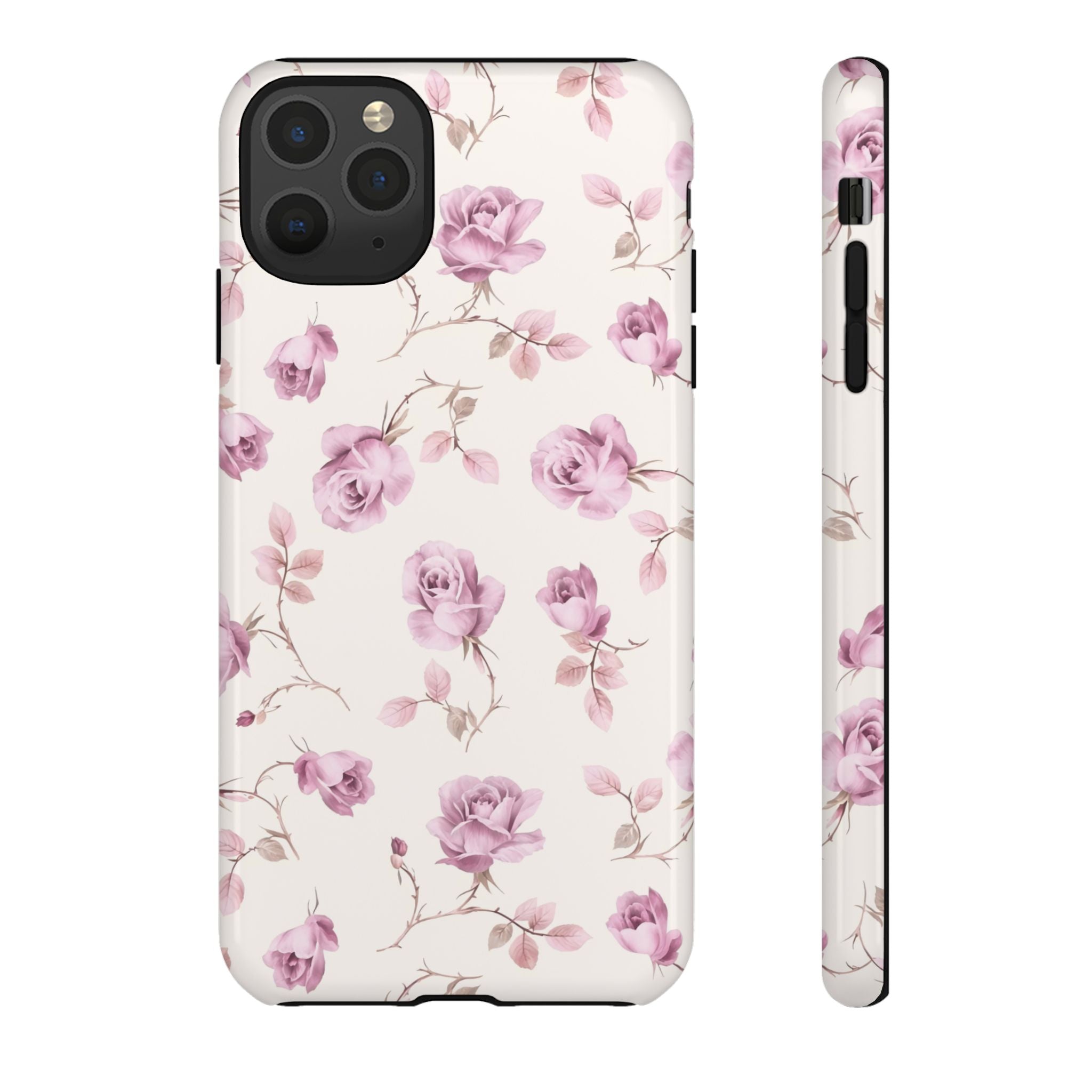 Rosa vintage | Coqueta floral Funda y vinilo para iPhone