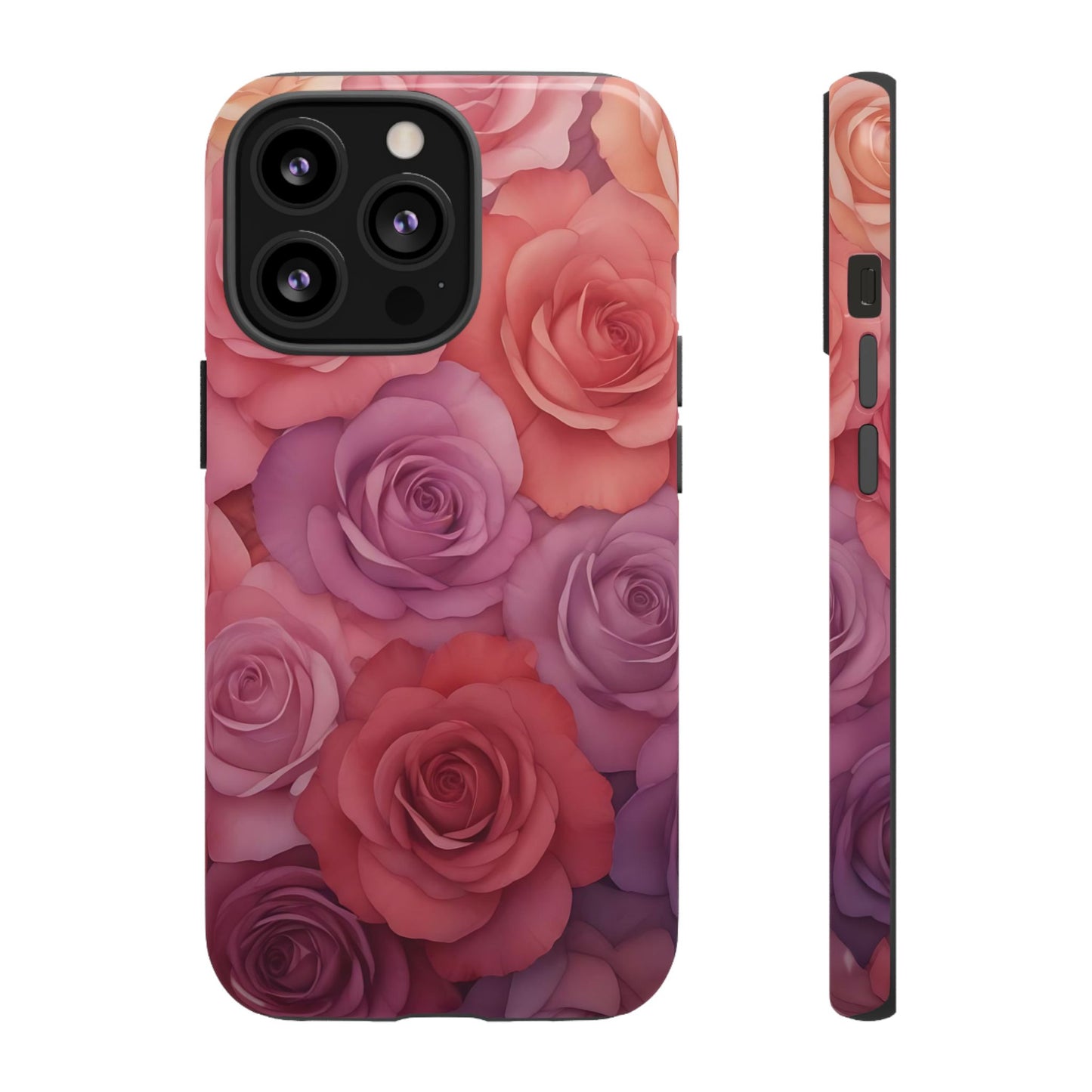 Coque iPhone à motif floral | Roses dégradées