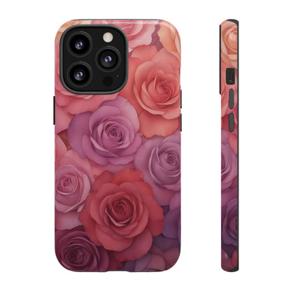 Coque iPhone à motif floral | Roses dégradées